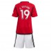 Manchester United Raphael Varane #19 Replika Babykläder Hemma matchkläder barn 2023-24 Korta ärmar (+ Korta byxor)